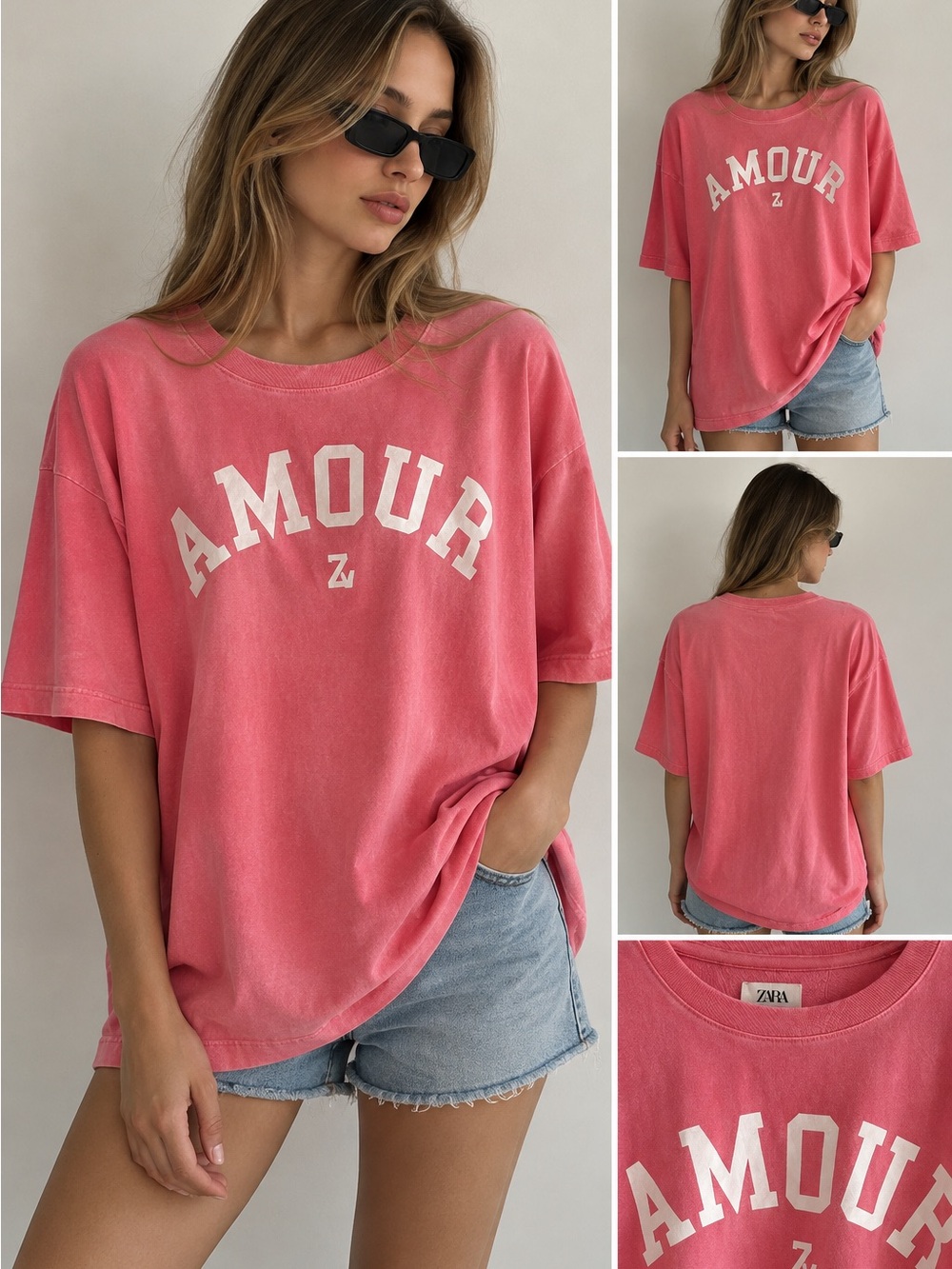 Zadig and Voltaire Pink 'Amour' Graphic Cotton Tee